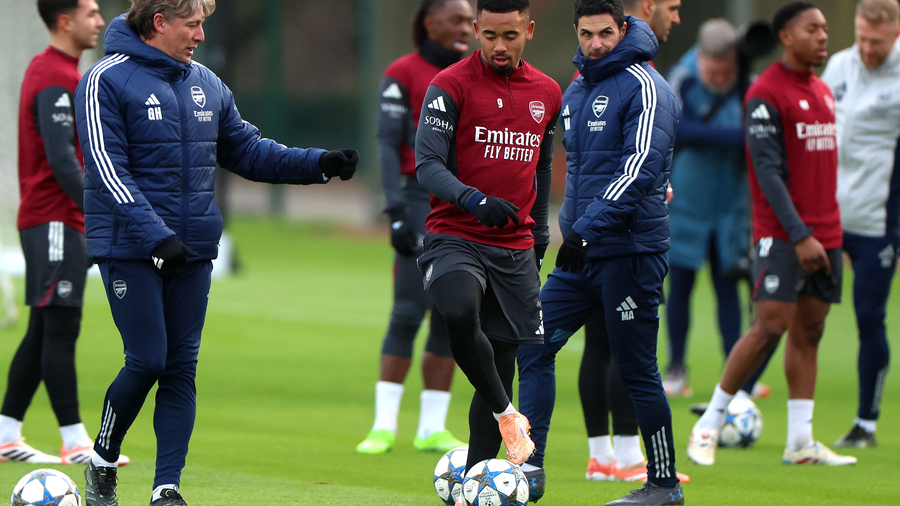 Arsenal FC Training Session And Press Conference - UEFA Champions League 2025/26 League Phase MD5