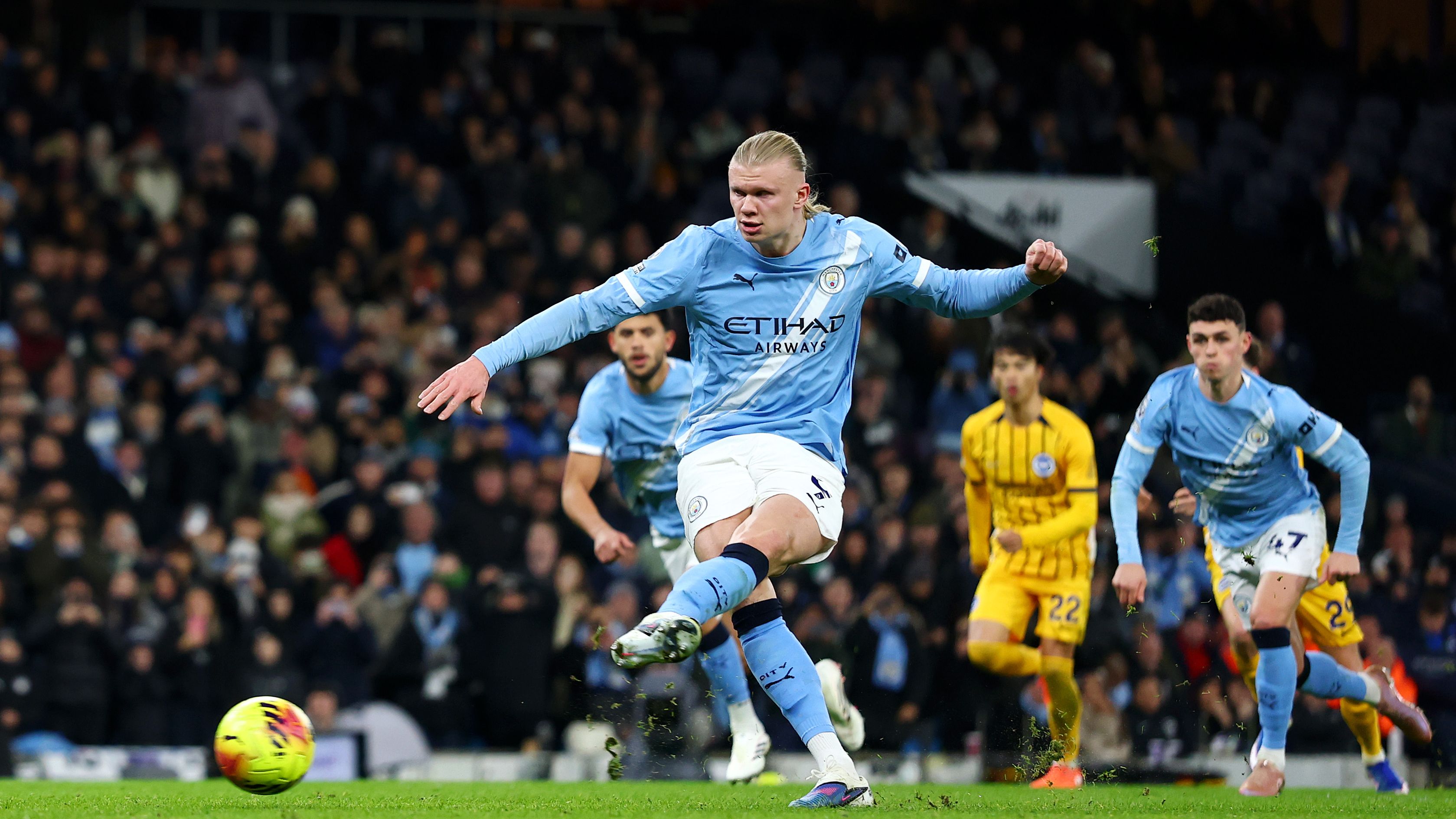 Haaland Manchester City Brighton gol histórico Premier League Getty Images