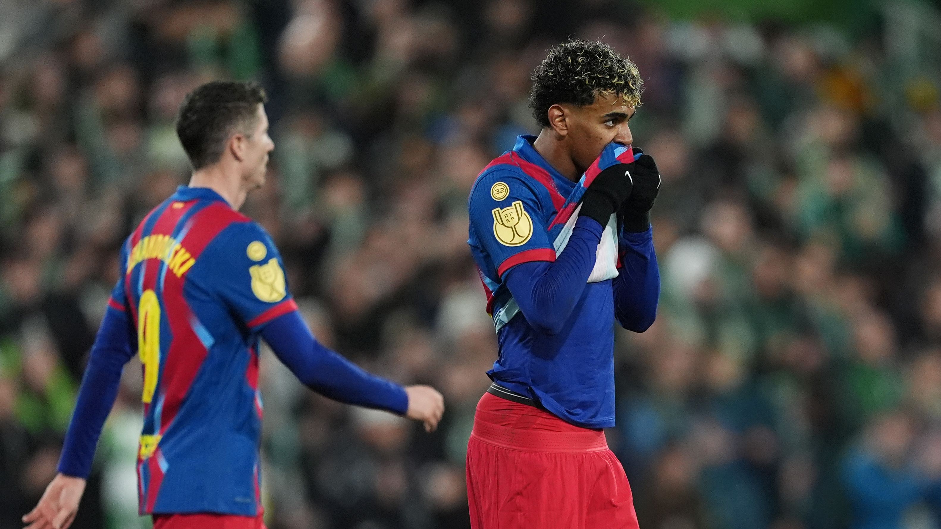 Lamine Yamal Lewandowski scusa Barcellona Coppa del Rey Getty Images