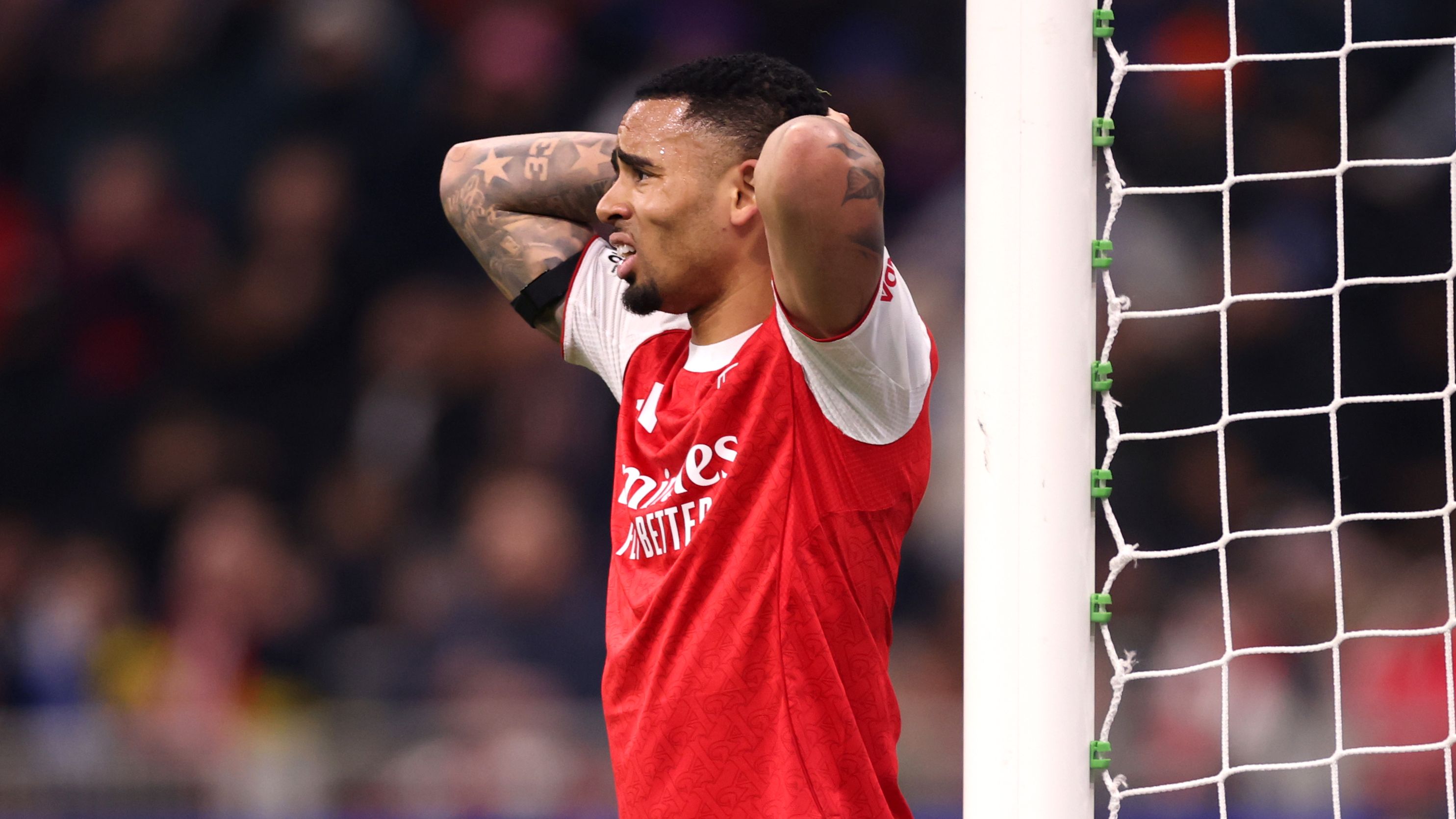 Gabriel Jesús celebra la victoria del Arsenal ante Inter Milán en Milán