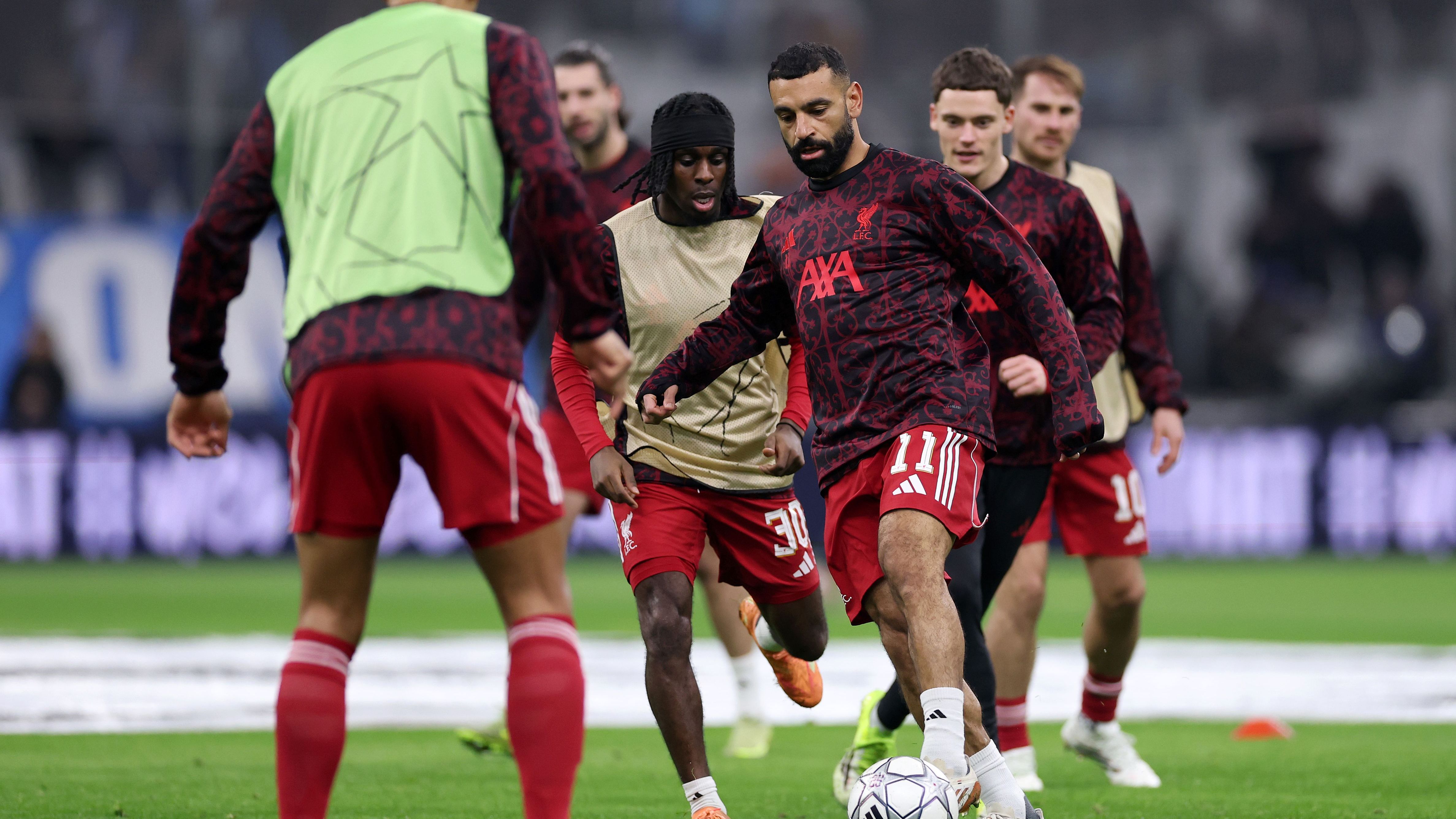Liverpool vs Marseille Champions League 2025-26 Salah starting lineup Getty Images