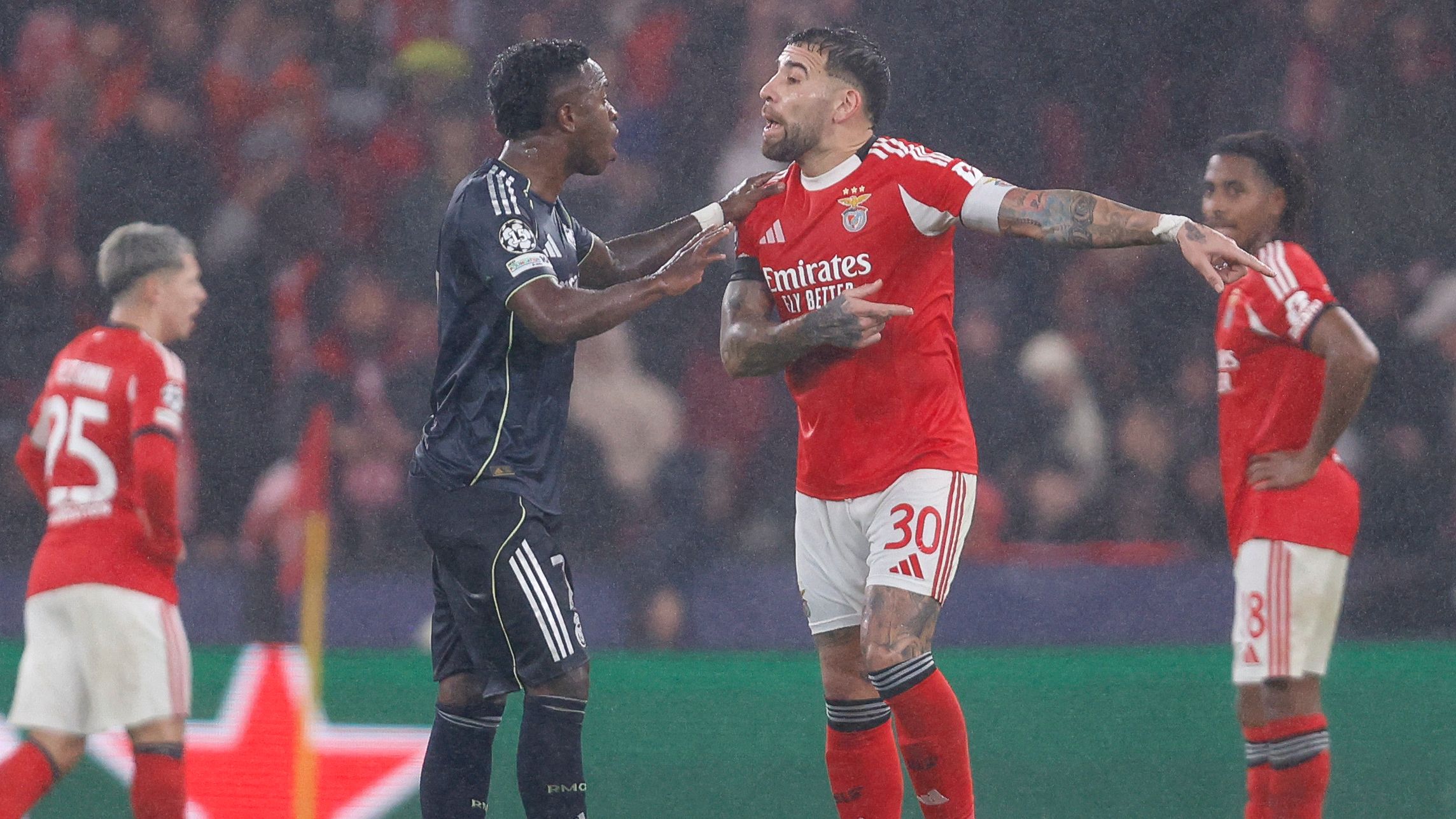 Vinícius Júnior goal Benfica Real Madrid tattoos Otamendi Lisbon