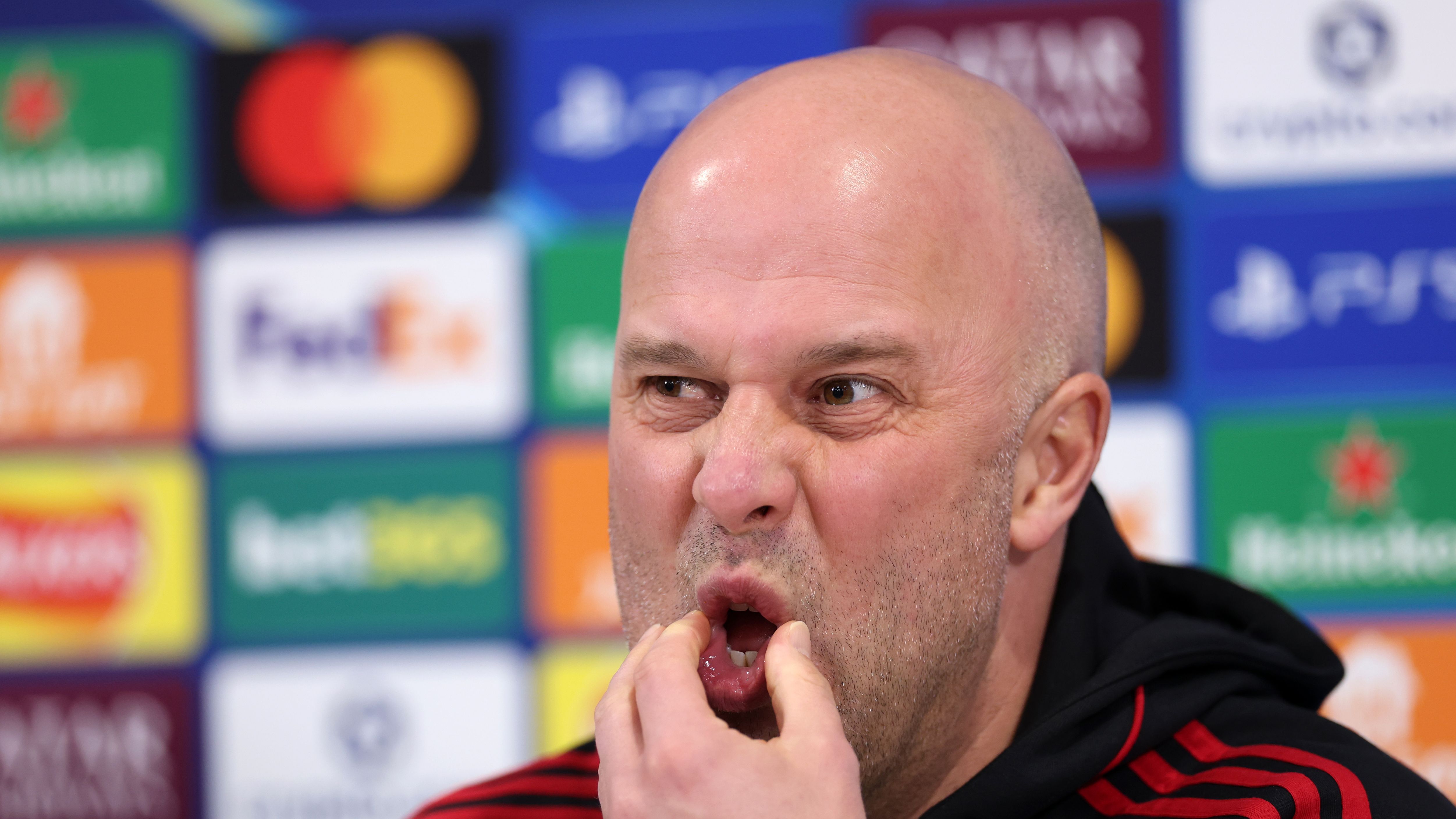 Liverpool FC Training Session And Press Conference - UEFA Champions League 2025/26 League Phase MD8