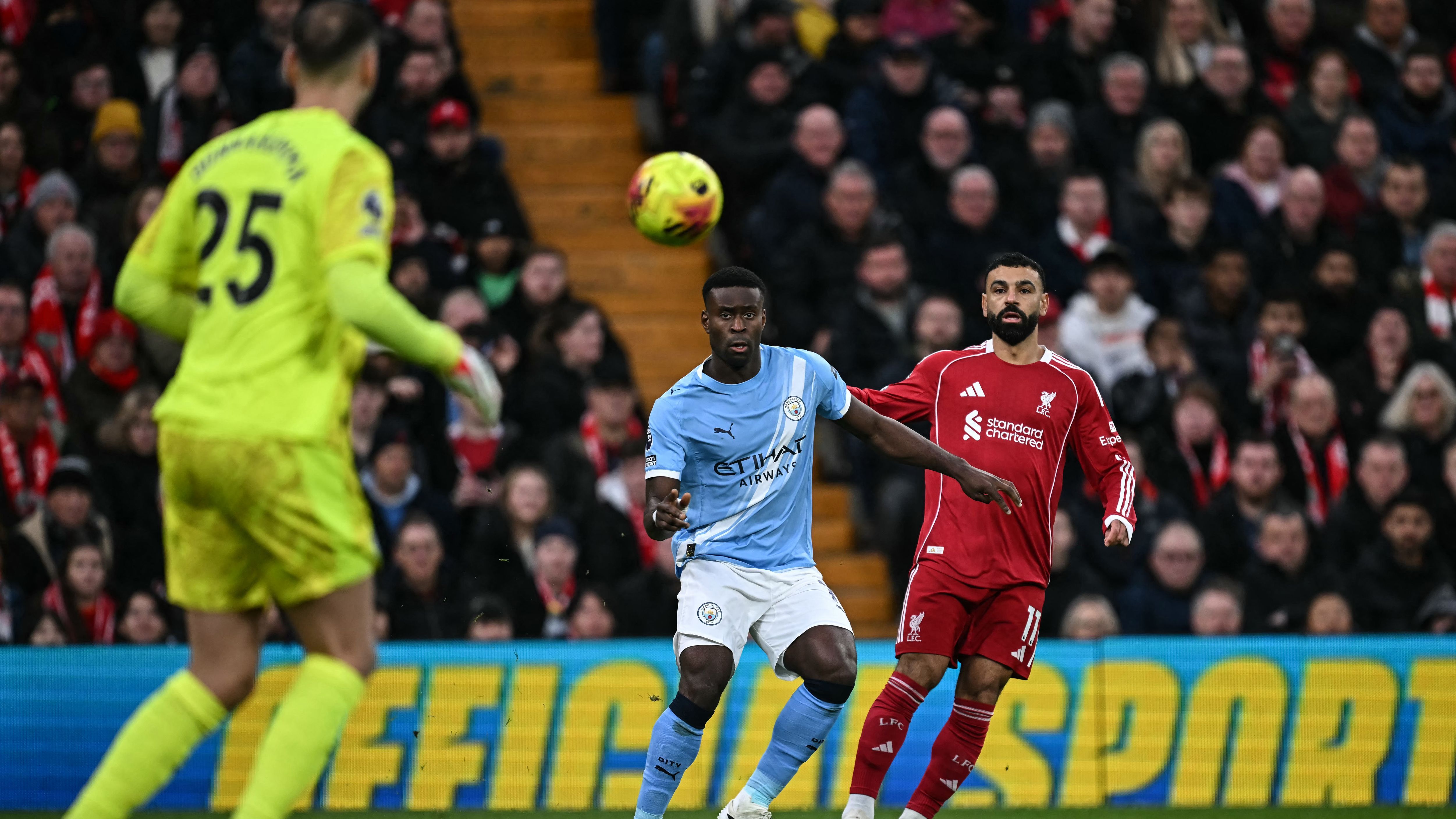 Salah e Marmoush protagonisti nel match Liverpool–City ad Anfield