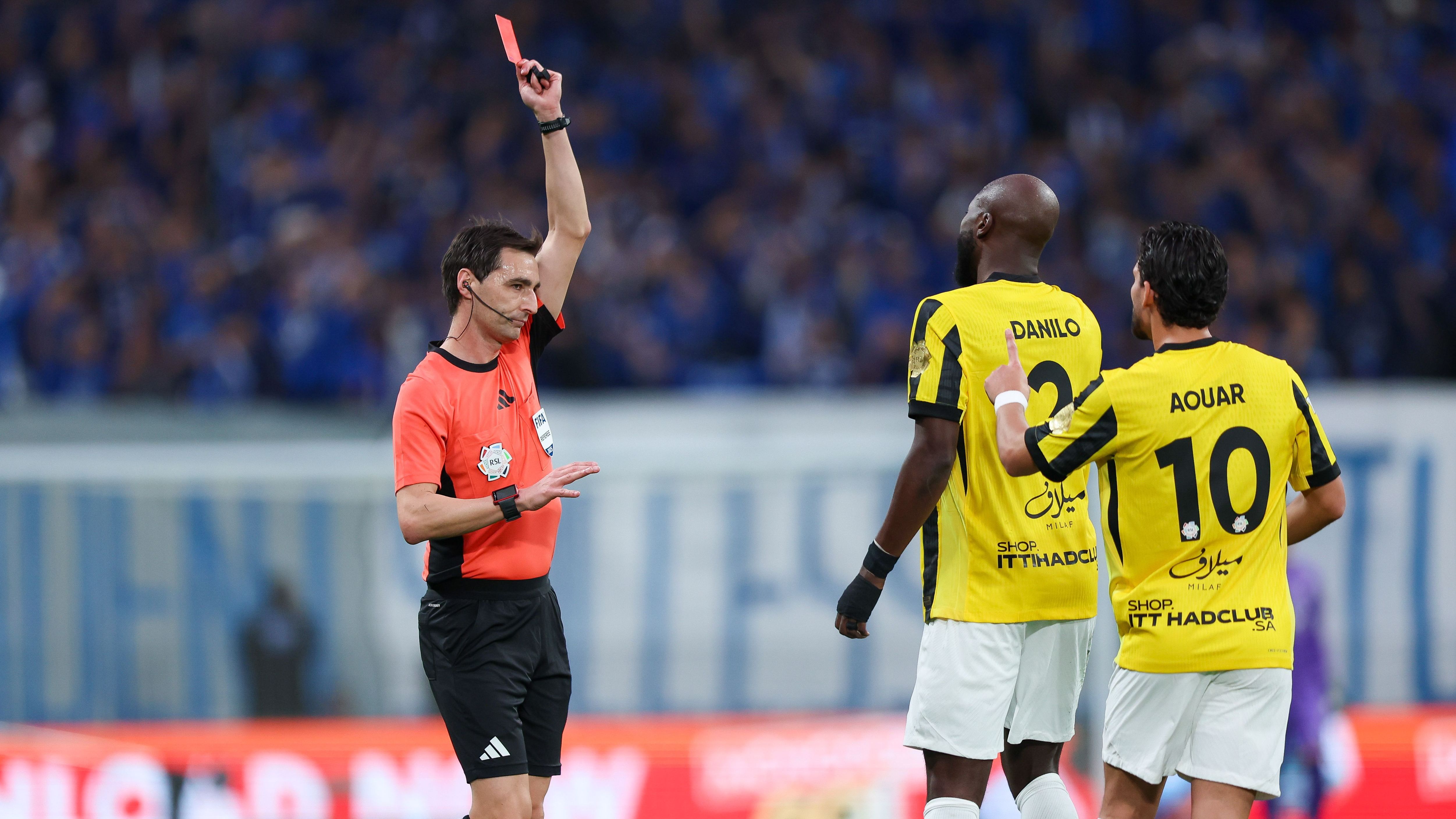 Al Hilal vs Al Ittihad Hassan Kadsh red card Getty Images