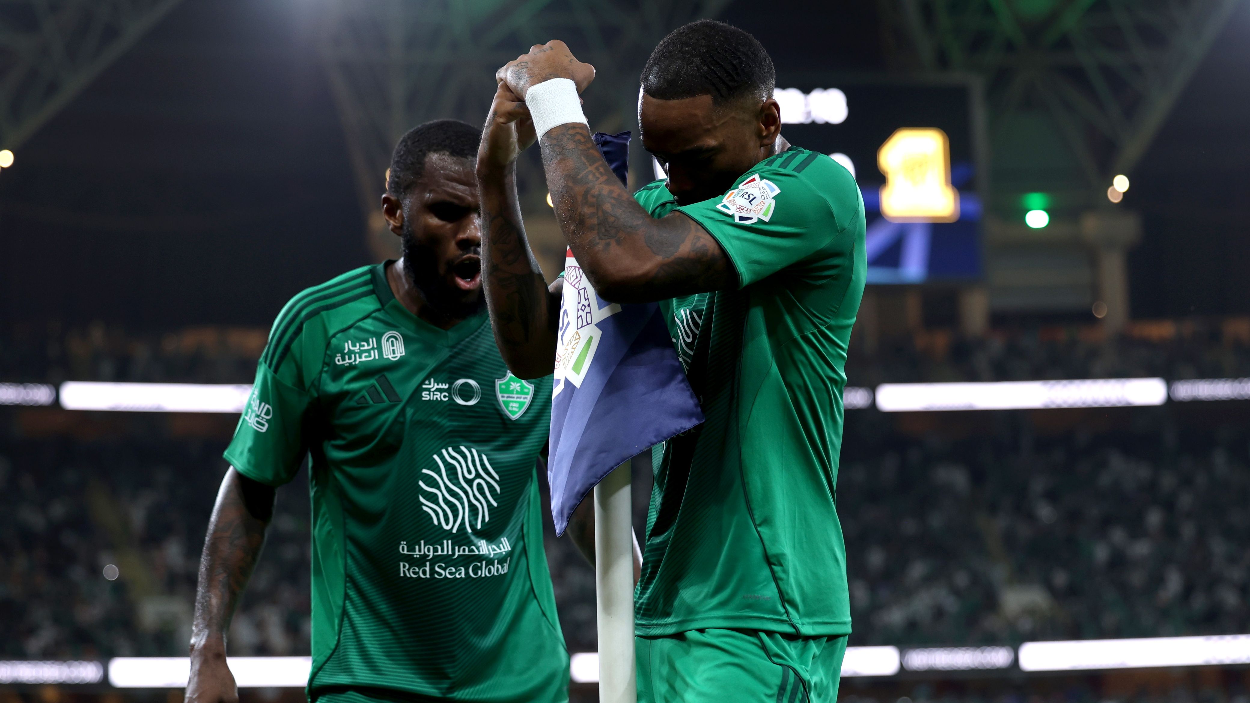 Derbi de Jeddah: celebración de Iván Tony frente a Al Ittihad en la Saudi Pro League