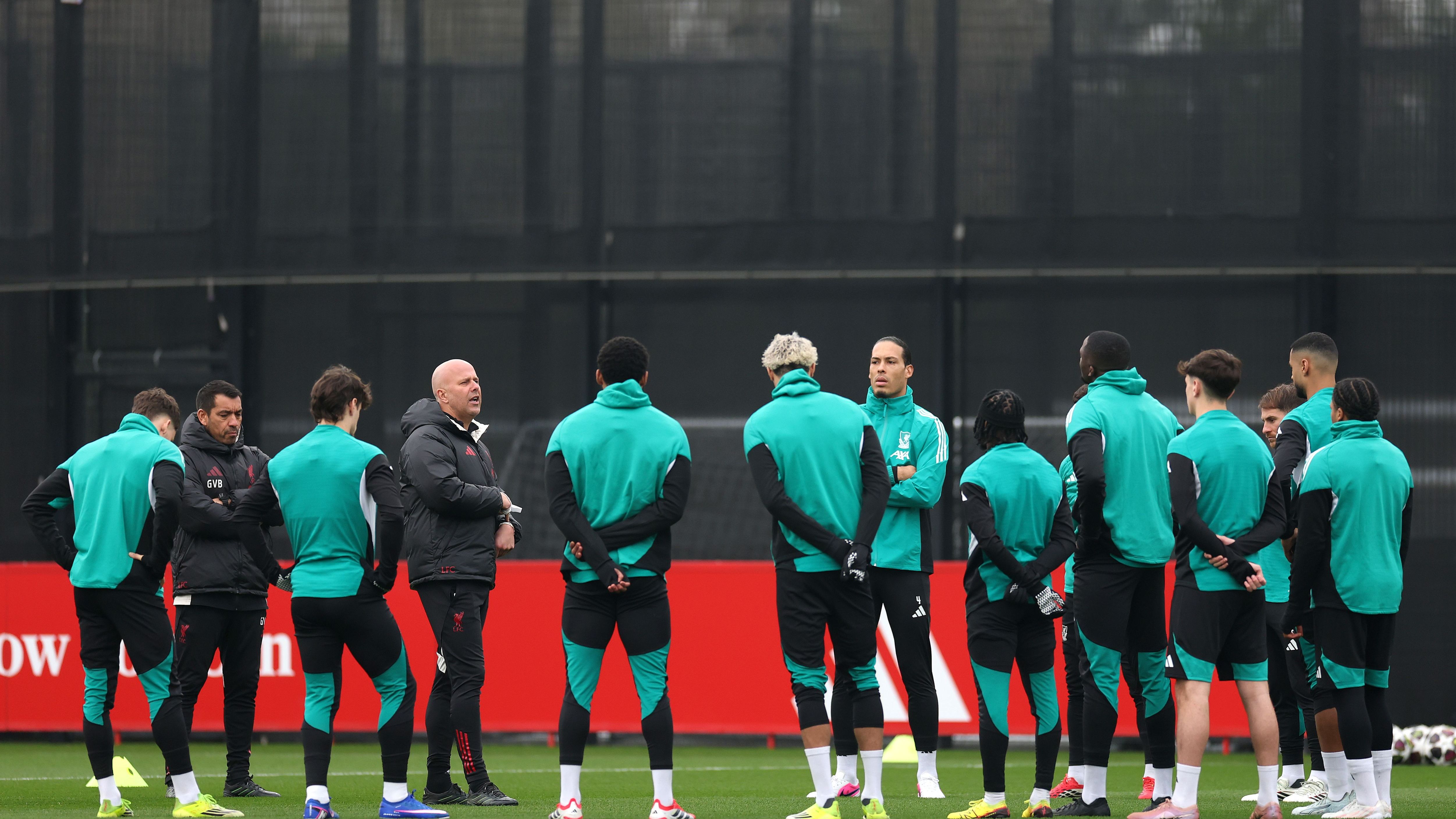 Liverpool FC Training Session And Press Conference - UEFA Champions League 2025/26 Round of 16 First Leg