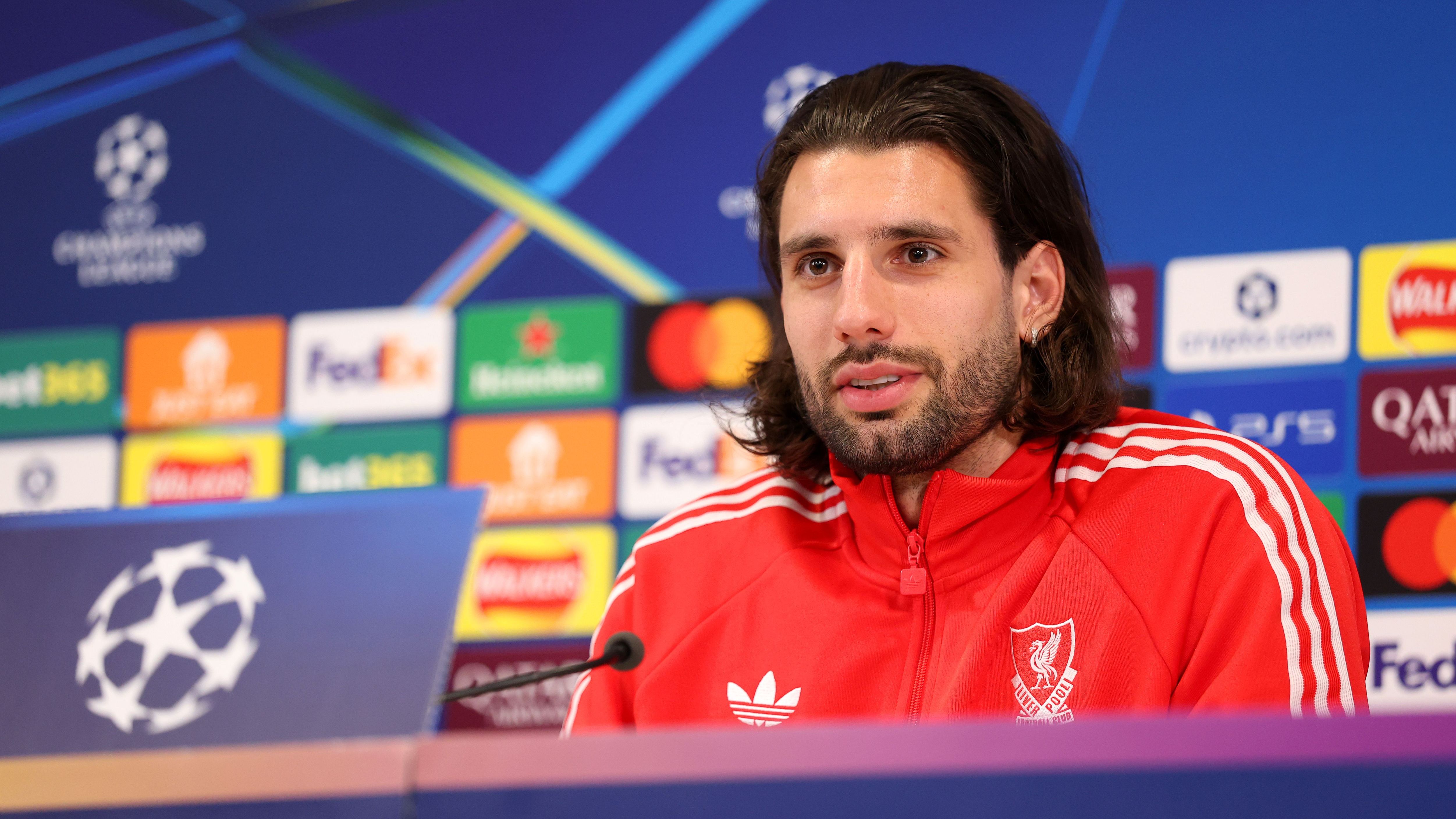 Liverpool FC Training Session And Press Conference - UEFA Champions League 2025/26 Quarter-Final Second Leg