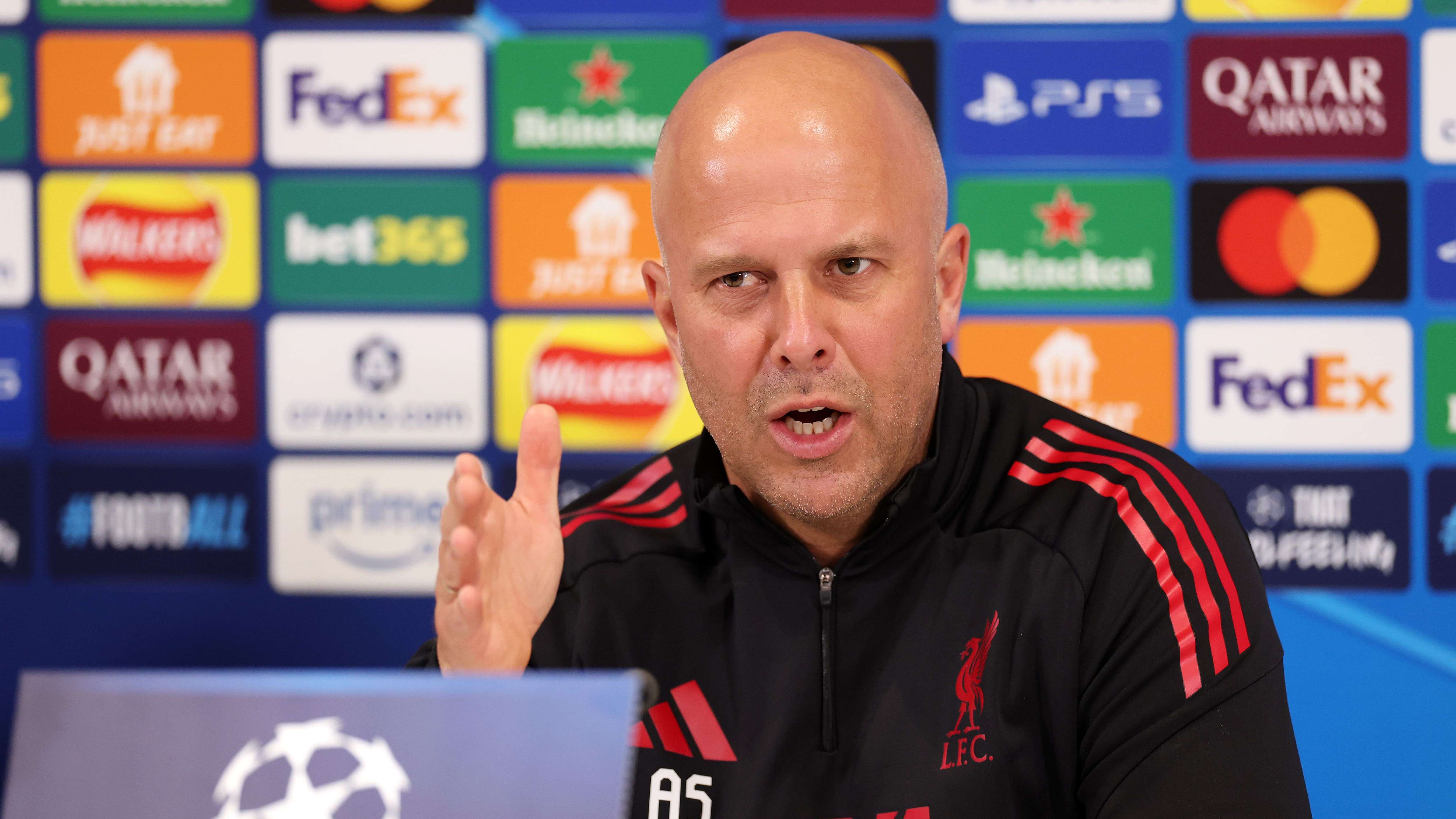 Liverpool FC Training Session And Press Conference - UEFA Champions League 2025/26 Quarter-Final Second Leg