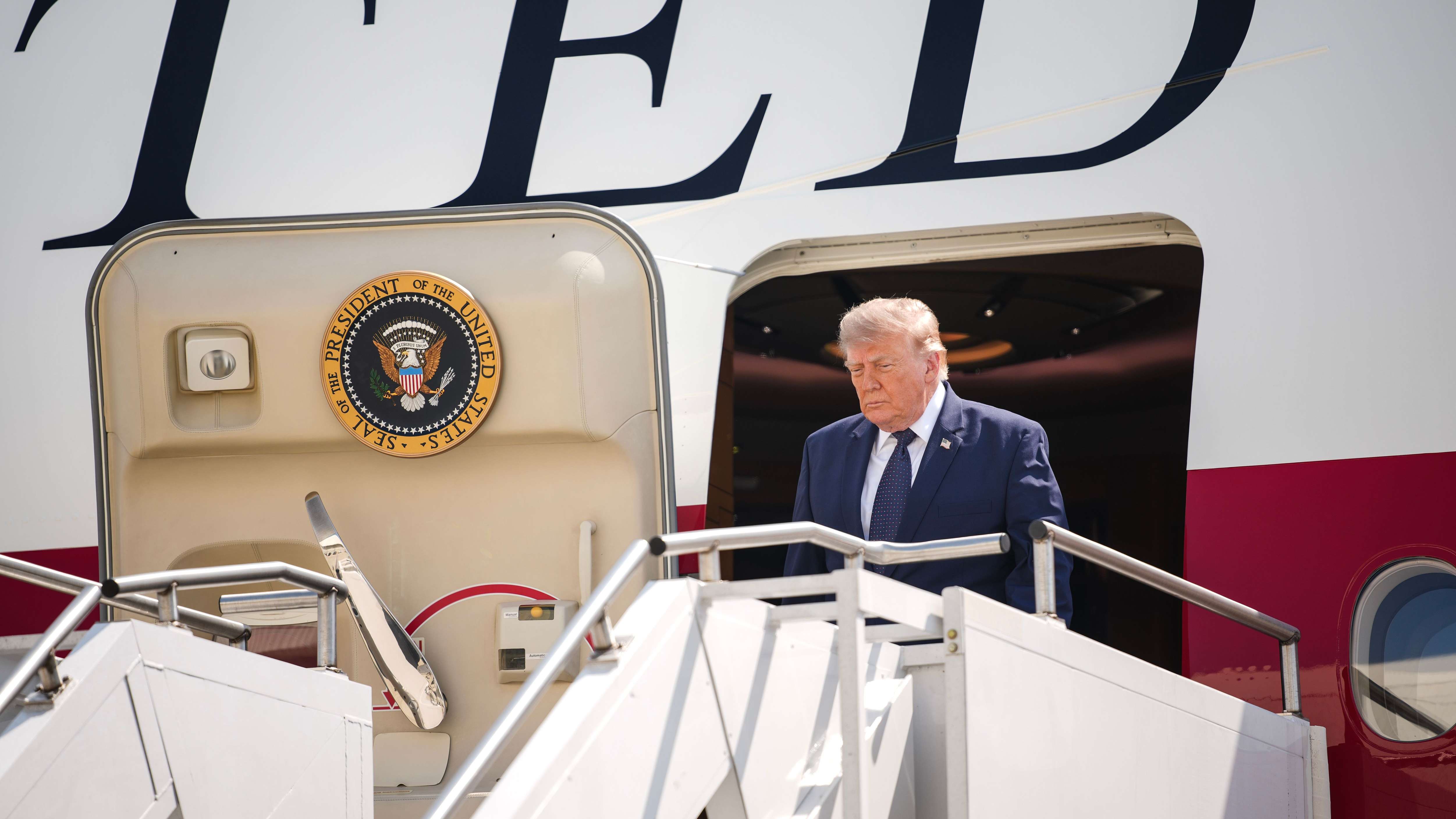 President Trump Travels To New York For FIFA Reception