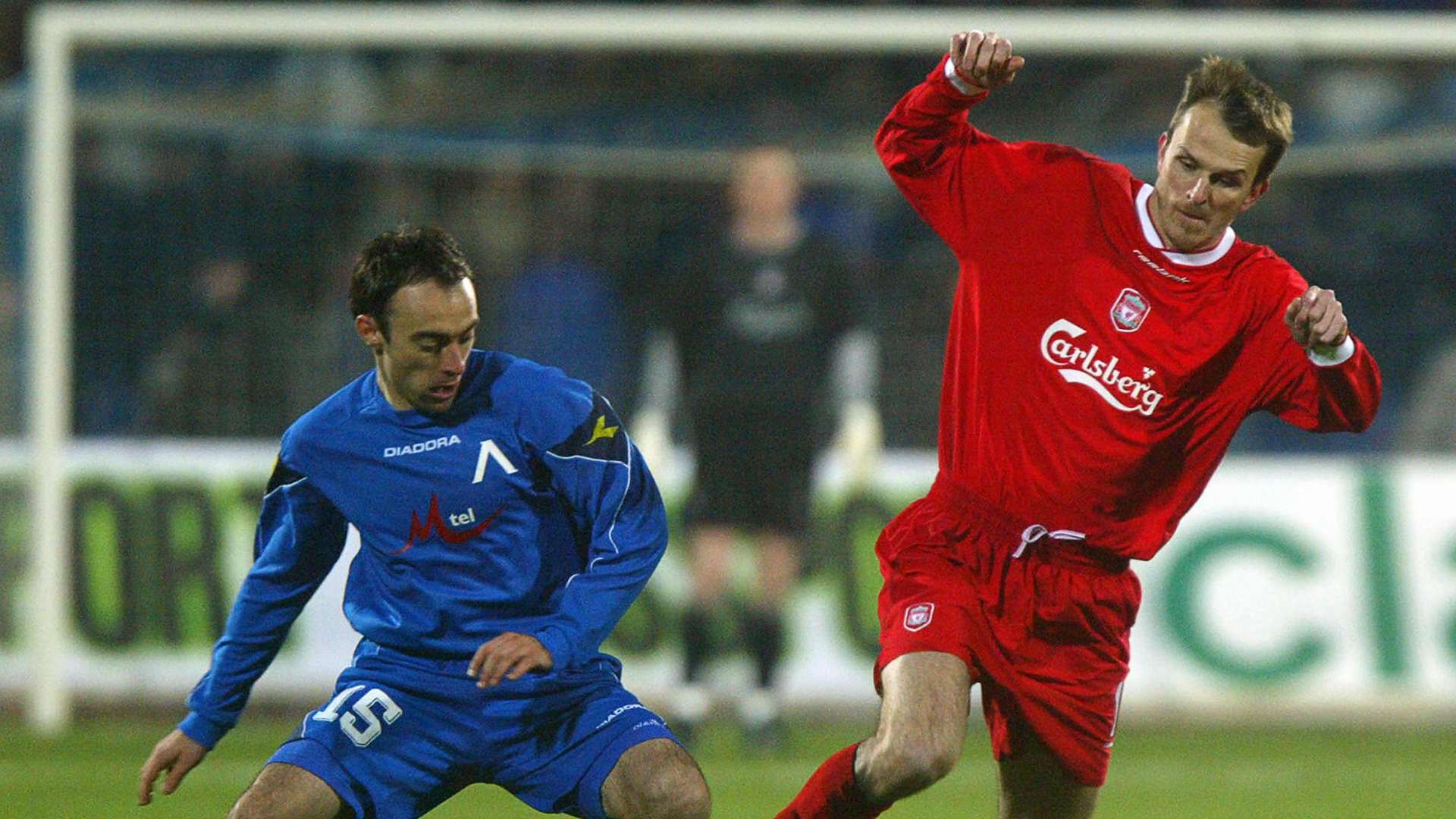Levski Sofia's Sasha Simonovic (L) chall