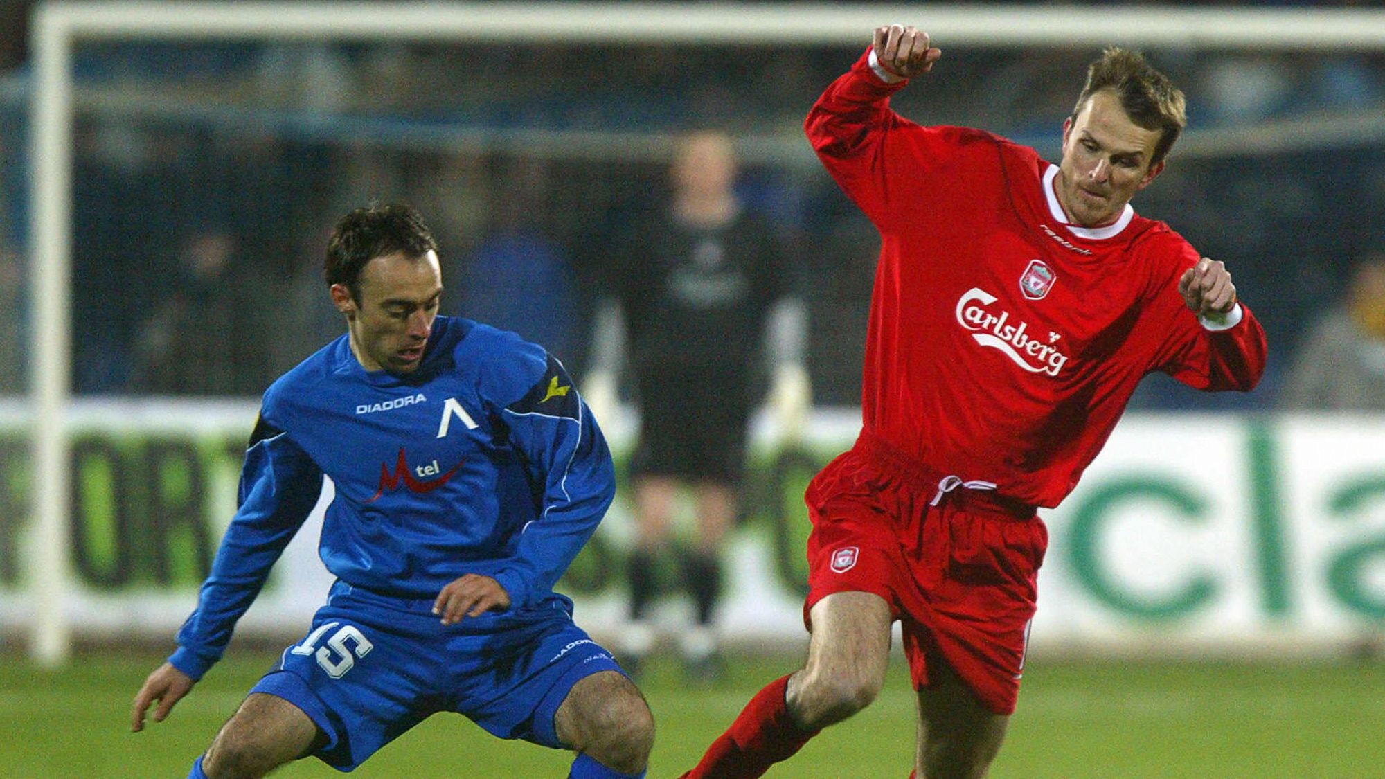 Levski Sofia's Sasha Simonovic (L) chall