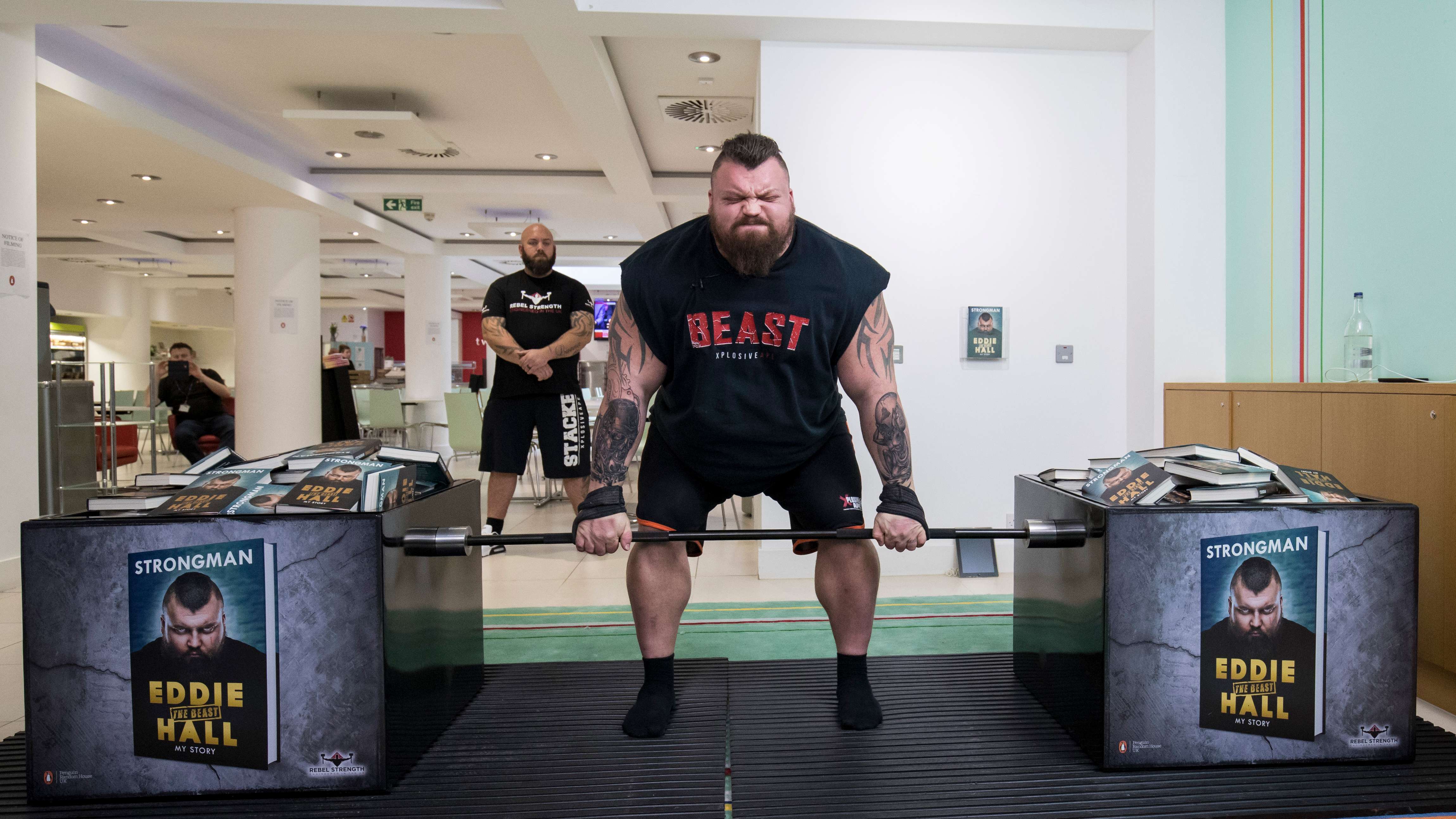 Eddie Hall Attempts Record-Breaking Dead Lift Photocall