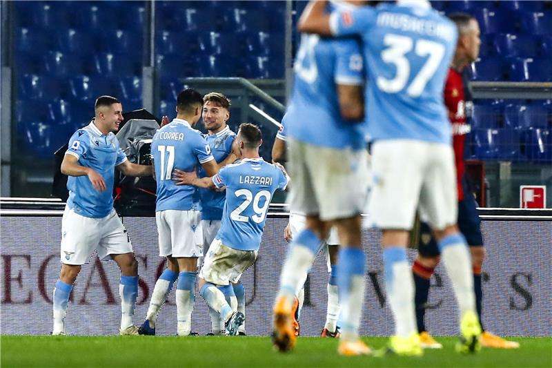 فرحة لاعبي لاتسيو 