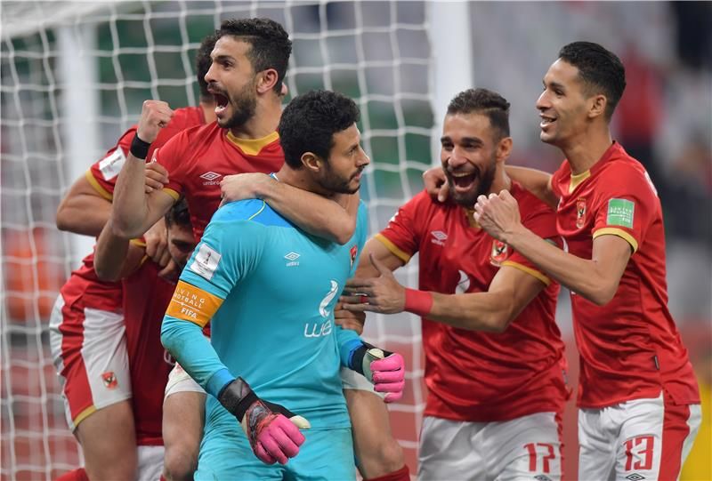 فرحة لاعبي الأهلي