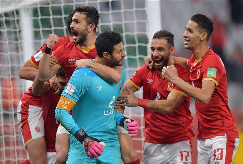 فرحة لاعبي الأهلي