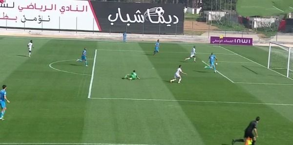 لحظة تسجيل هدف الكعبي