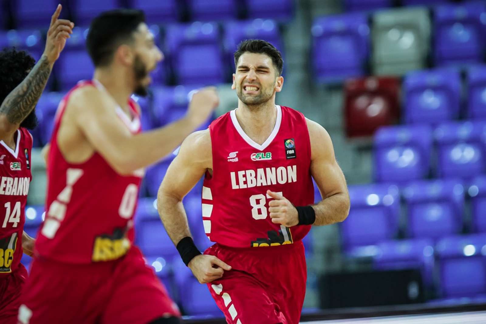 فرحة لاعبي منتخب لبنان