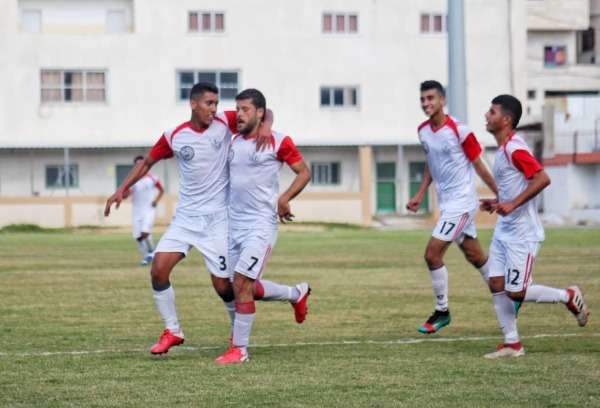 فرحة لاعبي شباب خانيونس