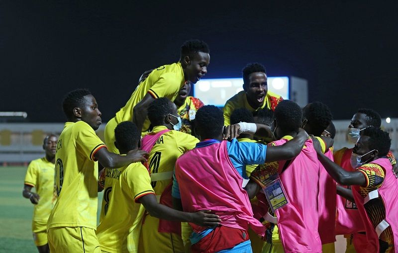 فرحة لاعبي منتخب أوغندا 