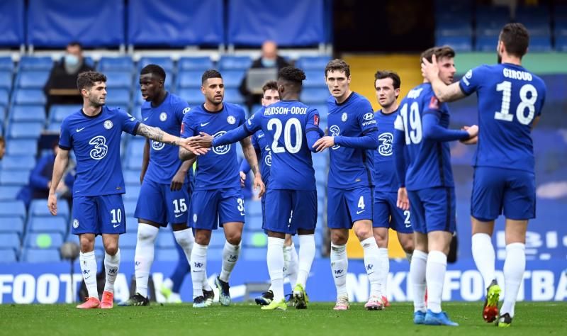 فرحة لاعبي تشيلسي