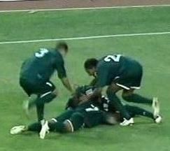 فرحة لاعبى المنتخب الليبى بالفوز 