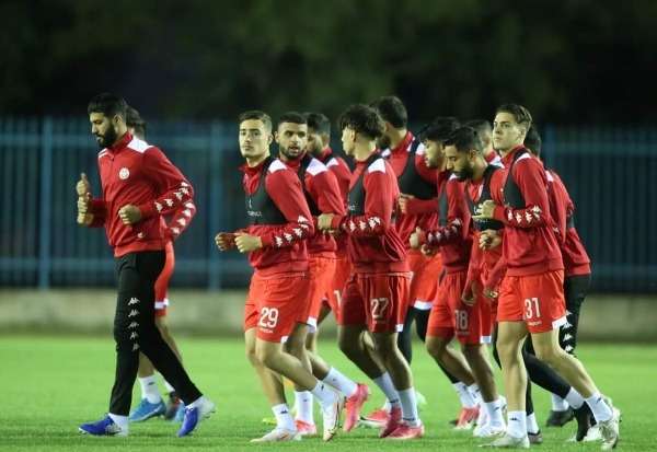 فرجاني ساسي خلال تدريبات اليوم