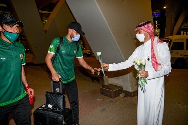 لحظة وصول الفريق العراقي