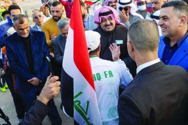 من استقبال منتخب الكويت بالعراق 