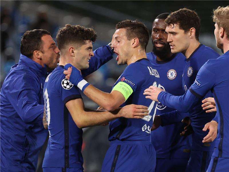 فرحة لاعبي تشيلسي