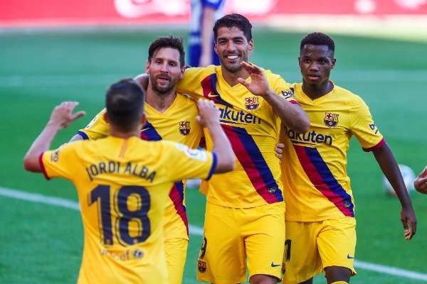  سواريز وميسي وفاتي 