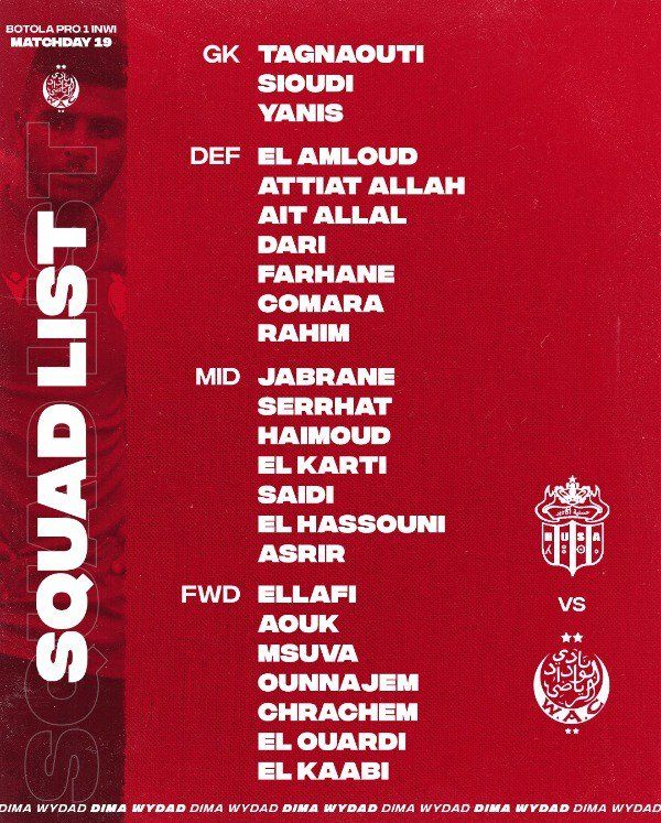 تشكيلة الوداد البيضاوي