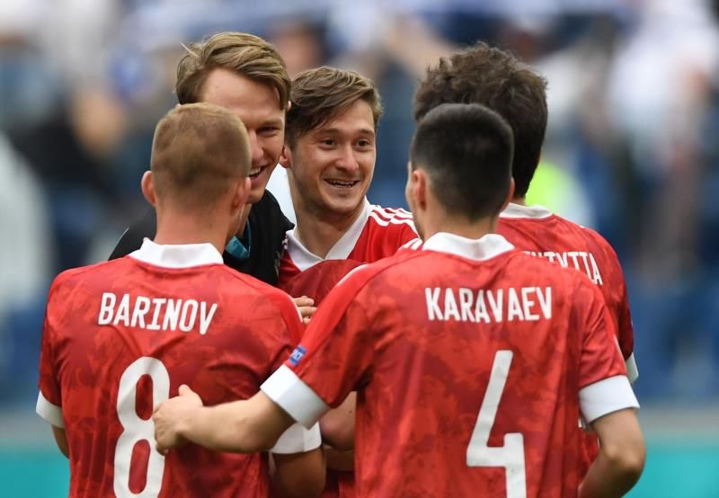 فرحة لاعبي روسيا