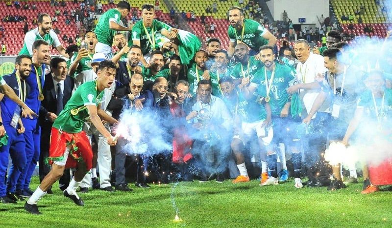 احتفال لاعبي الرجاء