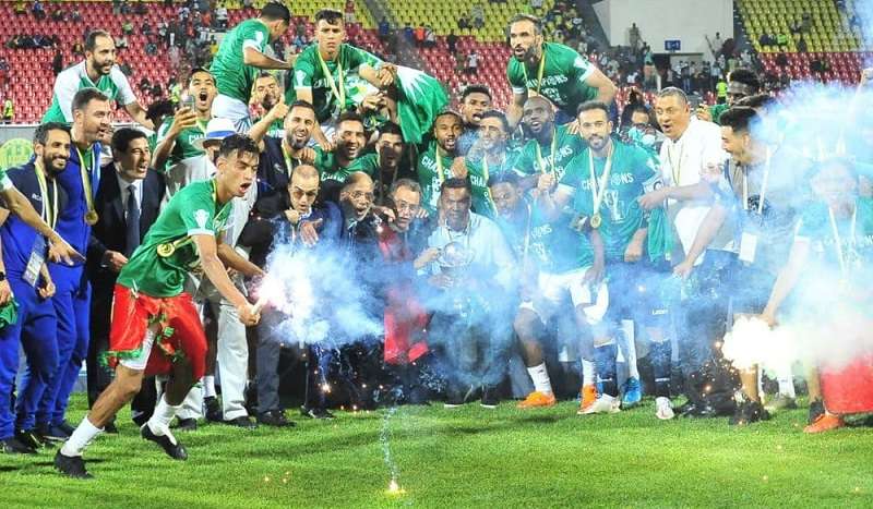 احتفال لاعبي الرجاء