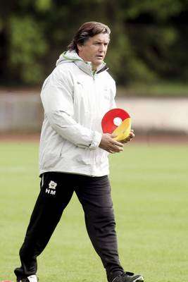 هنري ميشيل خلال التدريبات 