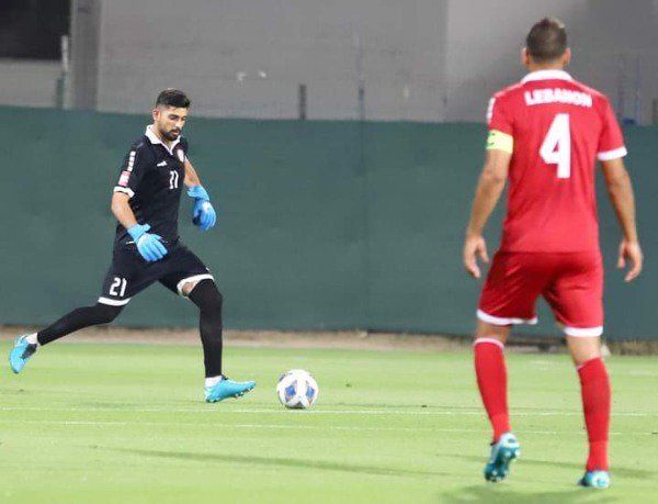 من مباراة منتخب لبنان وفريق الفجيرة