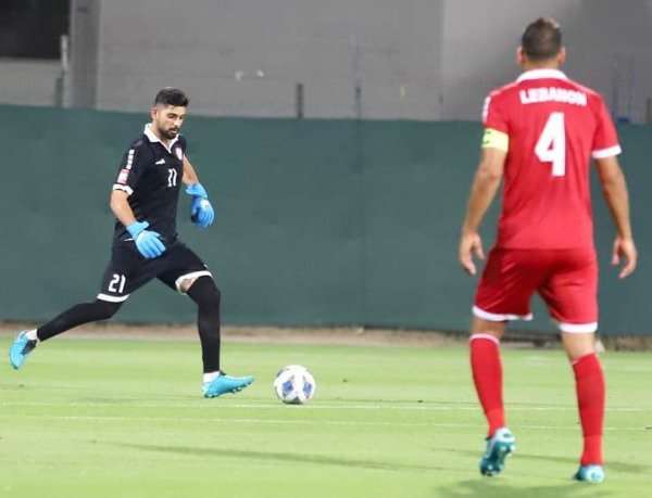 من مباراة منتخب لبنان وفريق الفجيرة