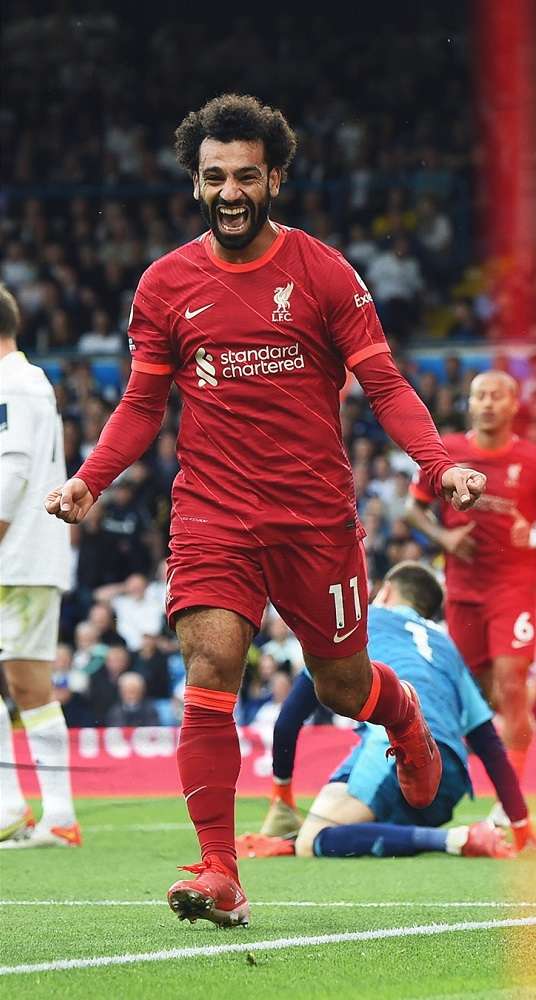 محمد صلاح يحتفل بهدفه