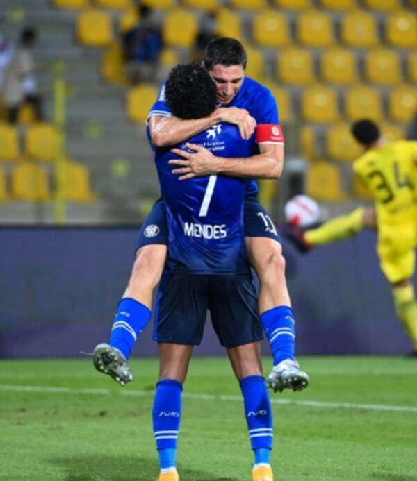 تيجالي يحتفل بالهدف الثاني للنصر امام الوصل