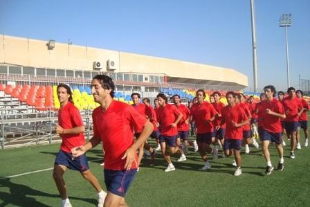 منتخب العراق الاولمبي خلال وحدة تدريبية استعداداً للقاء شقيقه السوري