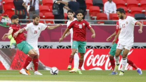 من مباراة الأردن والمغرب