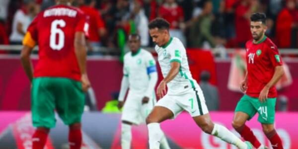 من مباراة المغرب والسعودية
