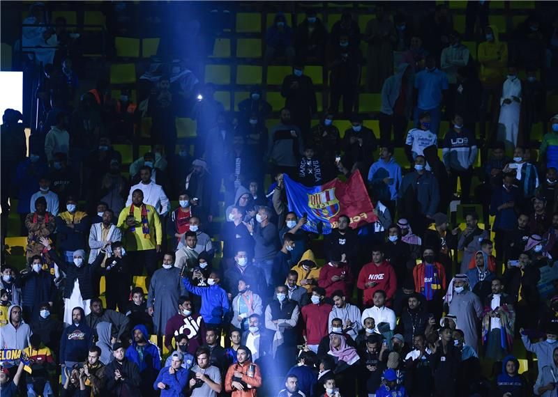 من مباراة برشلونة وبوكا جونيورز في الرياض