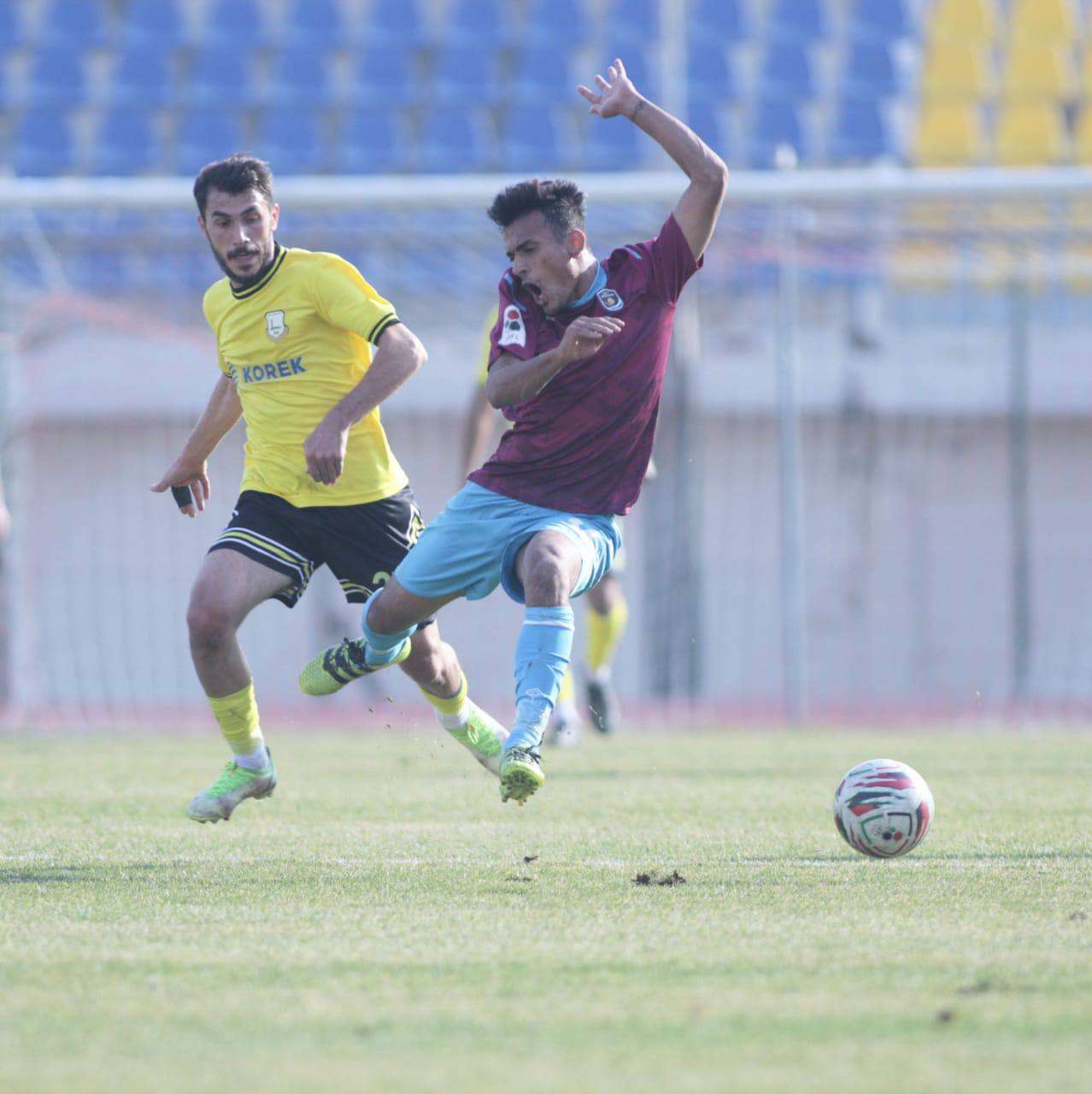 من مباراة أربيل ونفط ميسان 