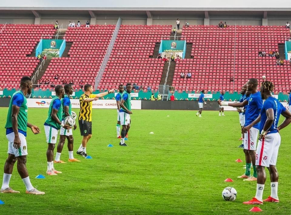 منتخب موريتانيا خلال الإحماء