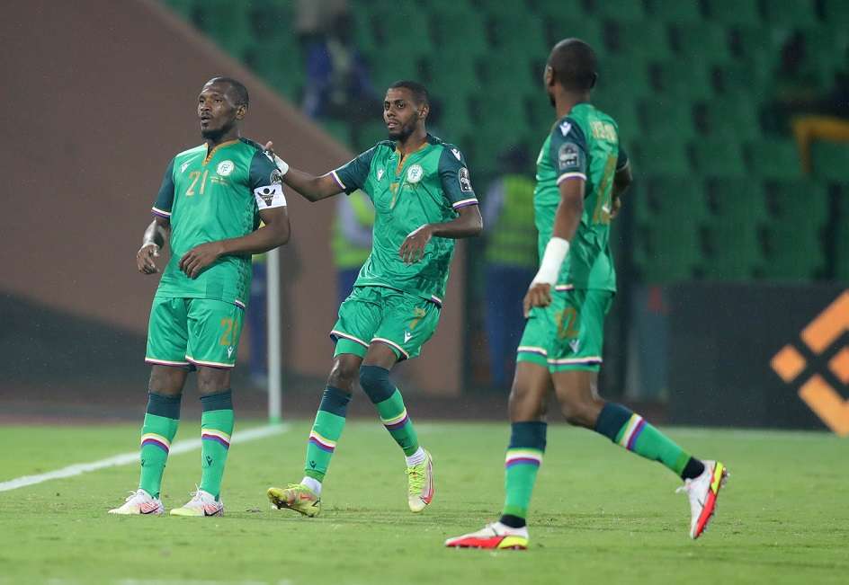 فرحة جزر القمر بالهدف التاريخي (عن موقع الاتحاد الإفريقي)