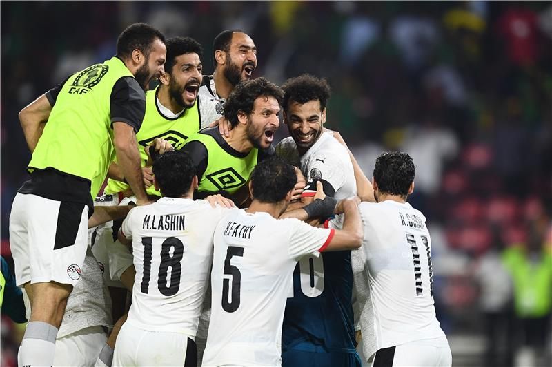 فرحة لاعبي مصر