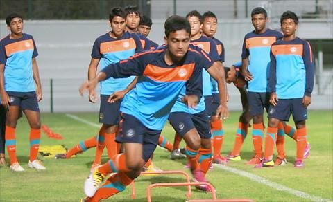 لقطة لتدريبات المنتخب الهندي