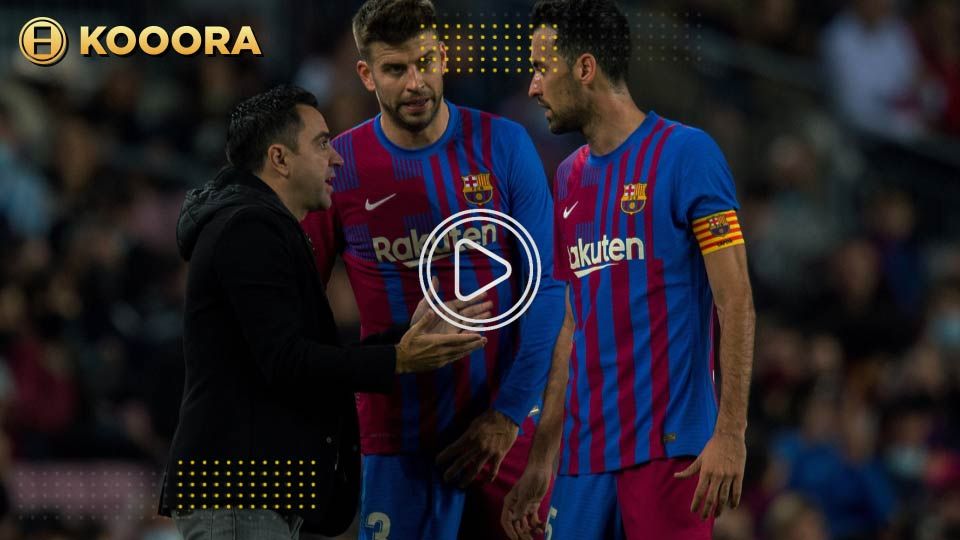 تشافي مع بوسكيتس وبيكيه